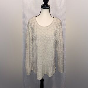 Women’s COTTON COUNTRY cream knit pullover sweater size‎ XL
